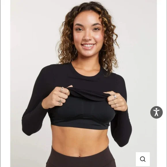 Shebird Aspen Long Sleeve Ribbed Knit Bra Top Sz 4/M - Picture 3 of 10